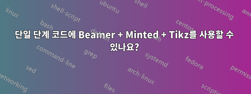 단일 단계 코드에 Beamer + Minted + Tikz를 사용할 수 있나요?