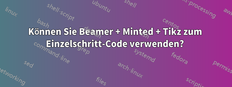 Können Sie Beamer + Minted + Tikz zum Einzelschritt-Code verwenden?