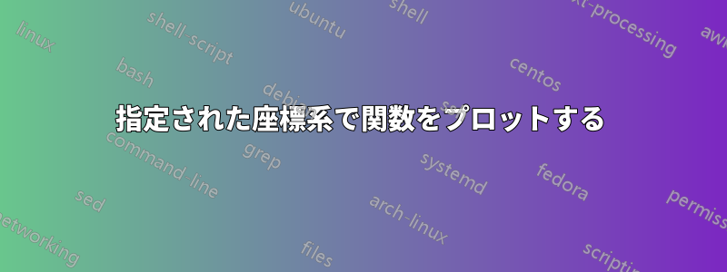 指定された座標系で関数をプロットする