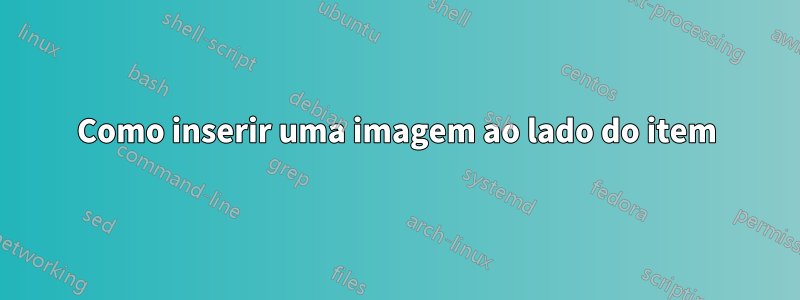 Como inserir uma imagem ao lado do item