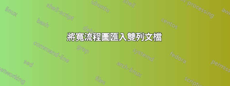 將寬流程圖匯入雙列文檔