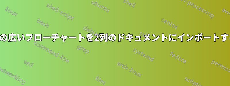 幅の広いフローチャートを2列のドキュメントにインポートする