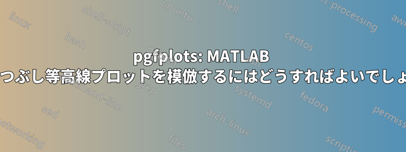 pgfplots: MATLAB の塗りつぶし等高線プロットを模倣するにはどうすればよいでしょうか?