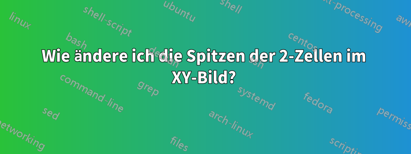 Wie ändere ich die Spitzen der 2-Zellen im XY-Bild?