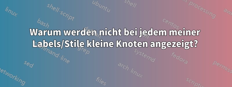 Warum werden nicht bei jedem meiner Labels/Stile kleine Knoten angezeigt?