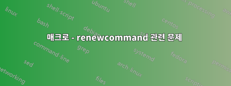 매크로 - renewcommand 관련 문제