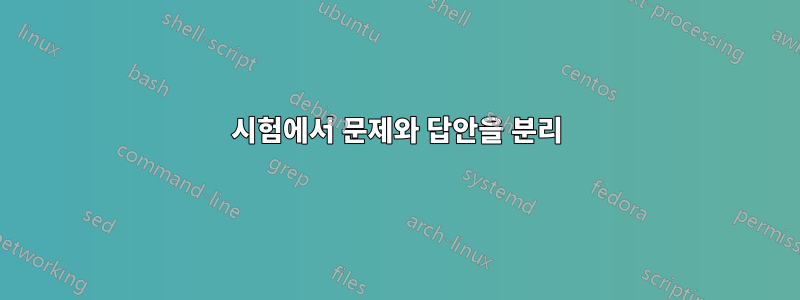 시험에서 문제와 답안을 분리