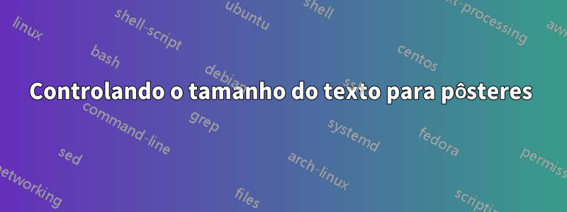 Controlando o tamanho do texto para pôsteres