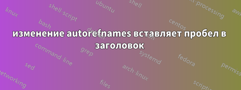 изменение autorefnames вставляет пробел в заголовок