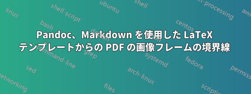 Pandoc、Markdown を使用した LaTeX テンプレートからの PDF の画像フレームの境界線