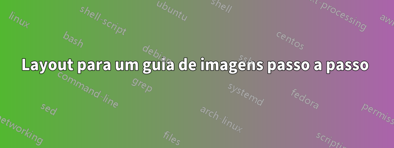 Layout para um guia de imagens passo a passo