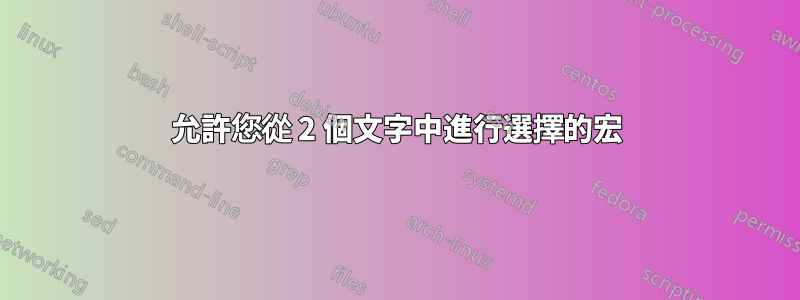 允許您從 2 個文字中進行選擇的宏