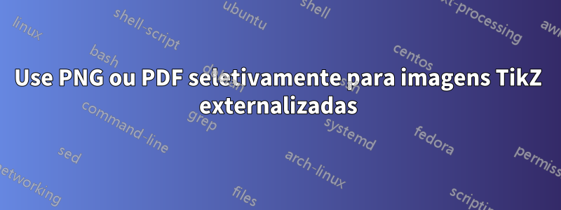 Use PNG ou PDF seletivamente para imagens TikZ externalizadas