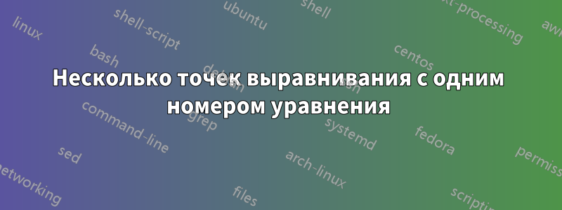 Несколько точек выравнивания с одним номером уравнения