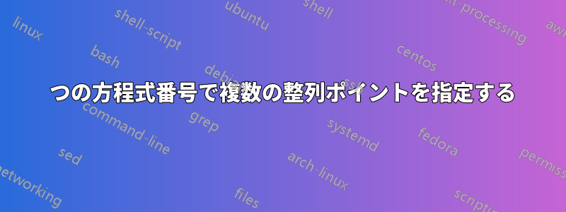 1 つの方程式番号で複数の整列ポイントを指定する