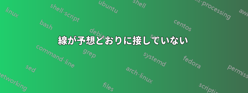 線が予想どおりに接していない