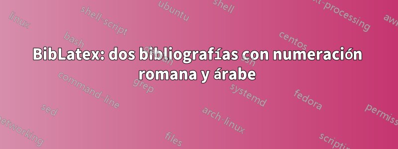 BibLatex: dos bibliografías con numeración romana y árabe