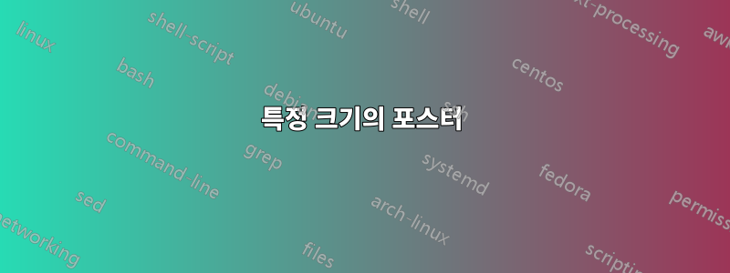 특정 크기의 포스터