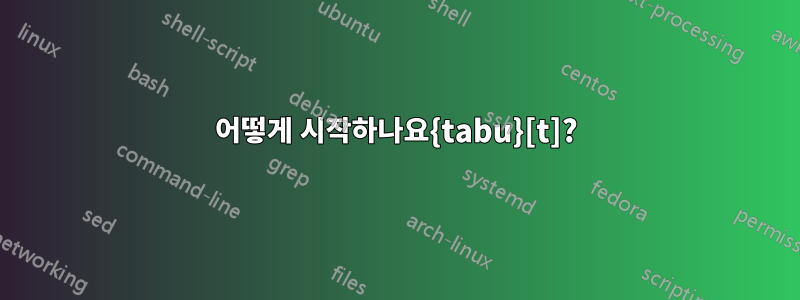 어떻게 시작하나요{tabu}[t]?