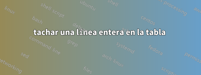 tachar una línea entera en la tabla