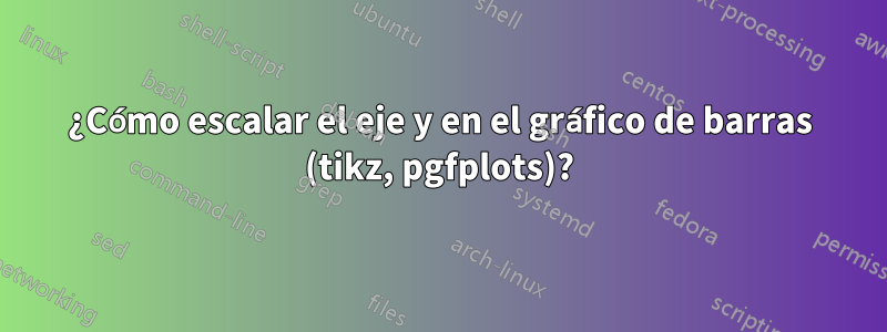 ¿Cómo escalar el eje y en el gráfico de barras (tikz, pgfplots)?