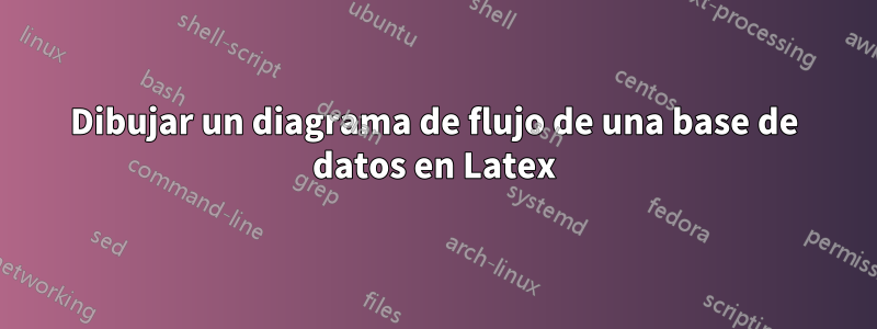 Dibujar un diagrama de flujo de una base de datos en Latex