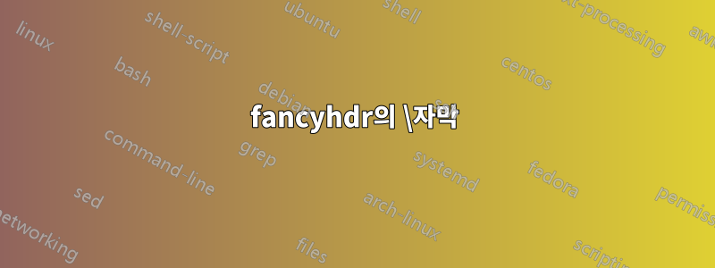 fancyhdr의 \자막