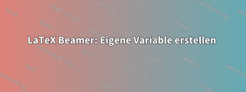 LaTeX Beamer: Eigene Variable erstellen