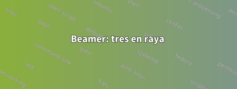 Beamer: tres en raya