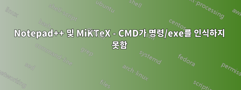 Notepad++ 및 MiKTeX - CMD가 명령/exe를 인식하지 못함