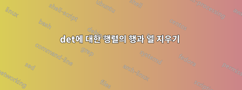 det에 대한 행렬의 행과 열 지우기