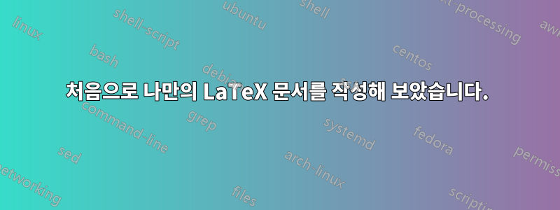 처음으로 나만의 LaTeX 문서를 작성해 보았습니다.