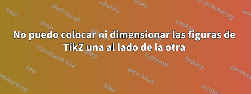 No puedo colocar ni dimensionar las figuras de TikZ una al lado de la otra