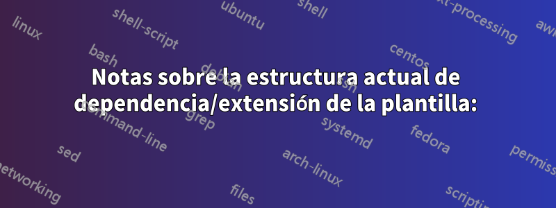 Notas sobre la estructura actual de dependencia/extensión de la plantilla: