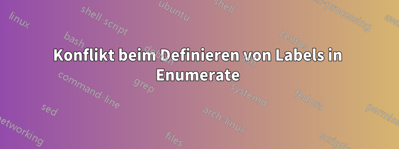 Konflikt beim Definieren von Labels in Enumerate