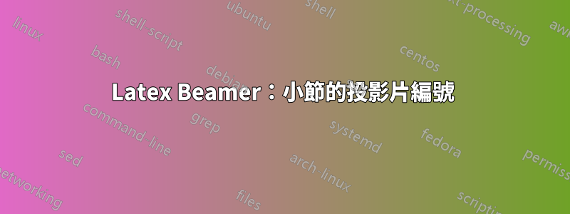 Latex Beamer：小節的投影片編號