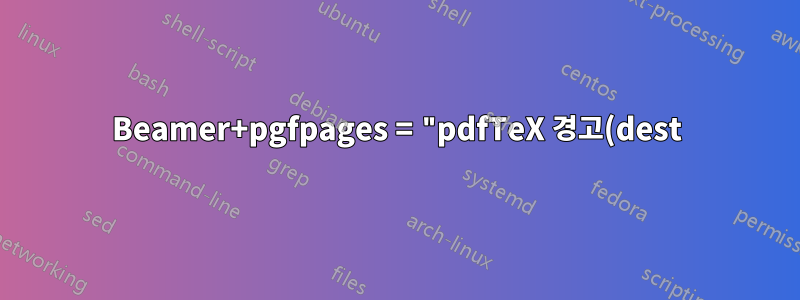 Beamer+pgfpages = "pdfTeX 경고(dest): 31페이지가 참조되었지만 존재하지 않습니다!"