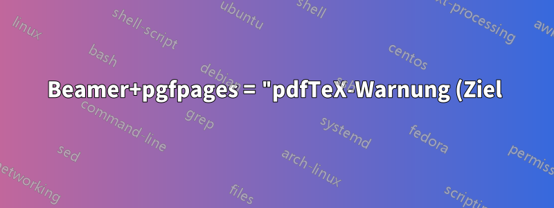 Beamer+pgfpages = "pdfTeX-Warnung (Ziel): Auf Seite 31 wurde verwiesen, sie existiert aber nicht!"