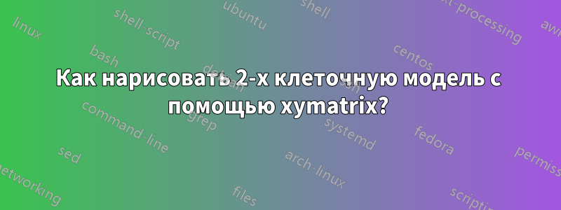 Как нарисовать 2-х клеточную модель с помощью xymatrix?