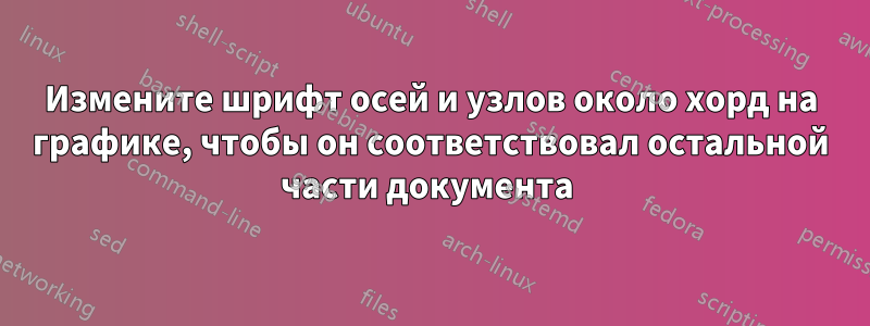 Измените шрифт осей и узлов около хорд на графике, чтобы он соответствовал остальной части документа 