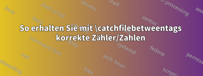 So erhalten Sie mit \catchfilebetweentags korrekte Zähler/Zahlen