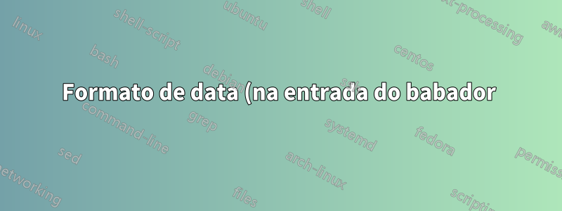 Formato de data (na entrada do babador) / bibelatex biber