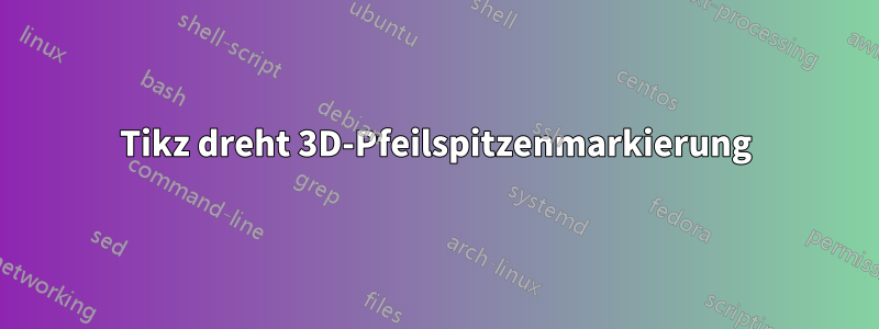 Tikz dreht 3D-Pfeilspitzenmarkierung