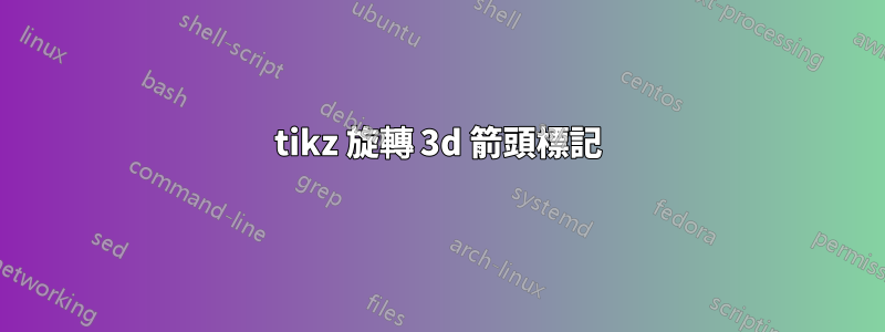 tikz 旋轉 3d 箭頭標記