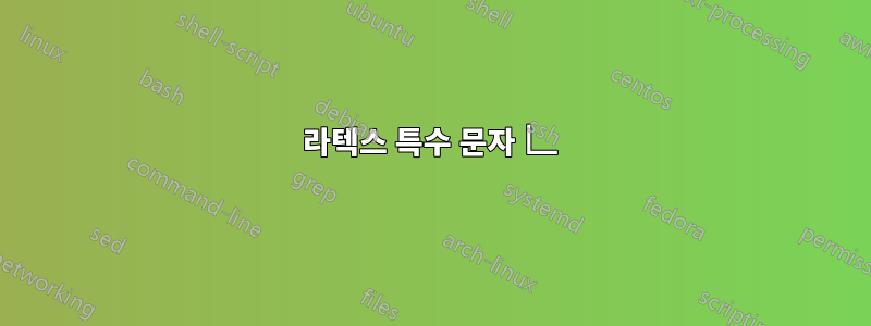 라텍스 특수 문자 ∟