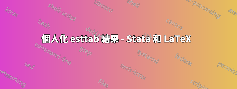 個人化 esttab 結果 - Stata 和 LaTeX 