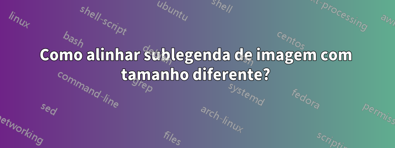 Como alinhar sublegenda de imagem com tamanho diferente?