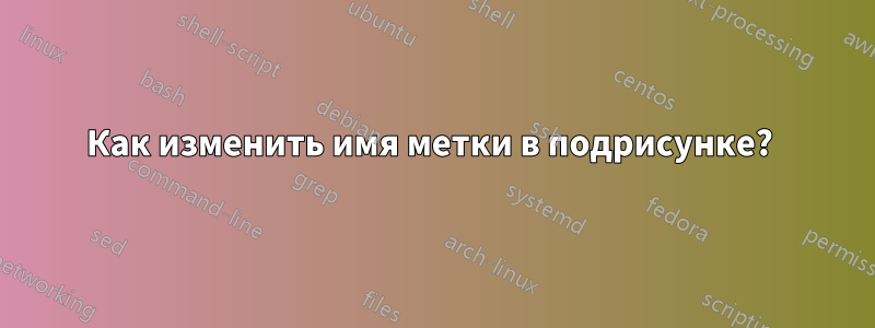 Как изменить имя метки в подрисунке? 