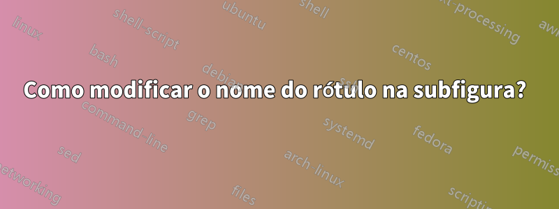 Como modificar o nome do rótulo na subfigura? 