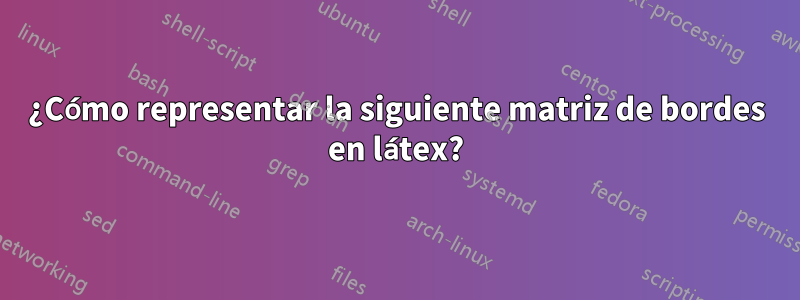 ¿Cómo representar la siguiente matriz de bordes en látex?